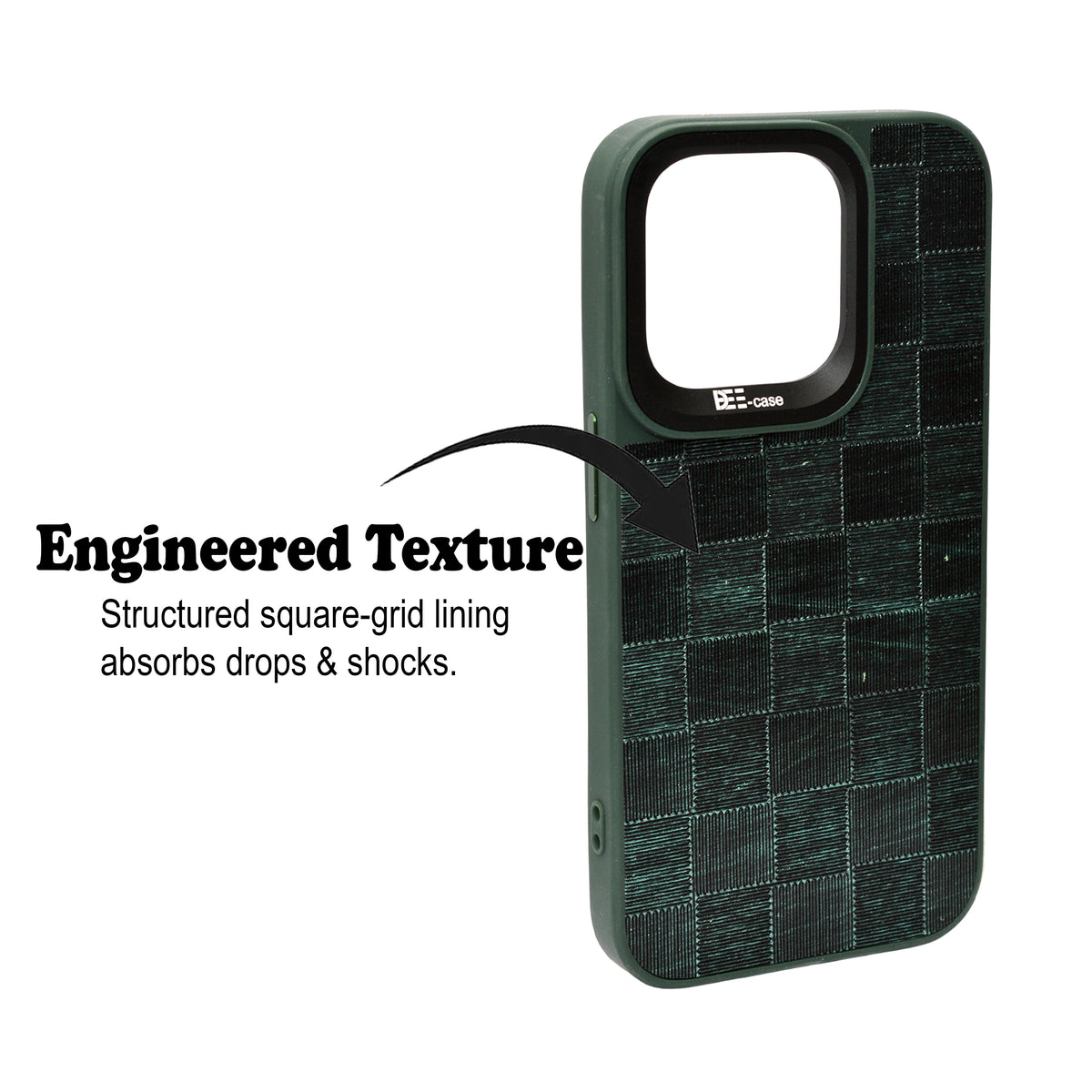 Checkered Texture Grip Case For iPhone 15 Pro