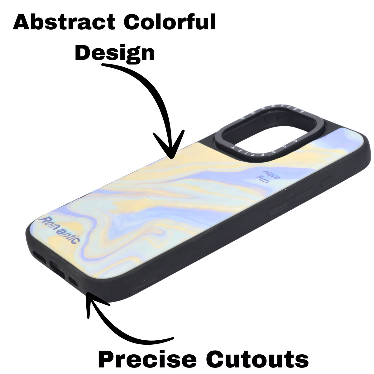 Marble Glossy Abstract Protective Phone Case For iPhone 15 Pro Max