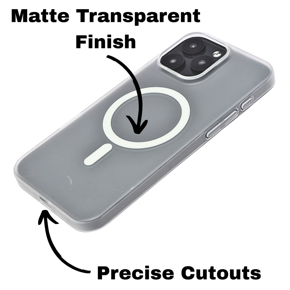 Hard Matte Transparent MagSafe Compatible Phone Case for iPhone 16 Pro Max