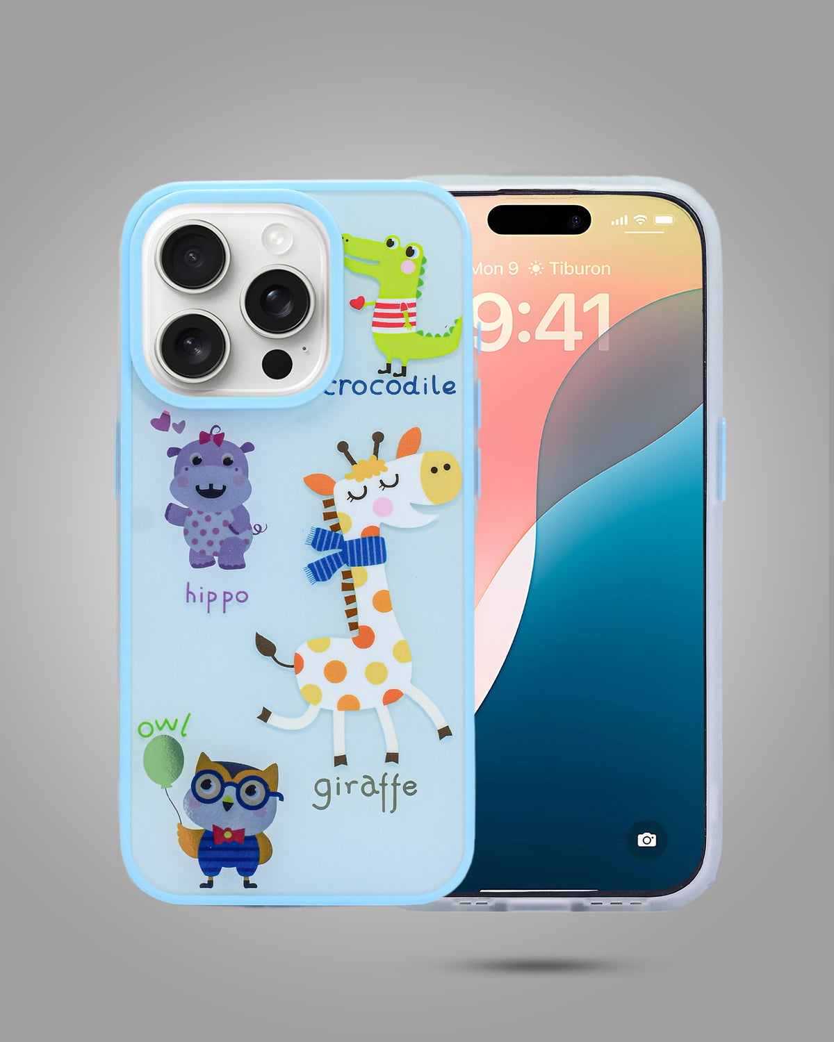 Stylish Cute Cartoon Cool Soft Animal Characters Cover For iPhone 15 Pro
