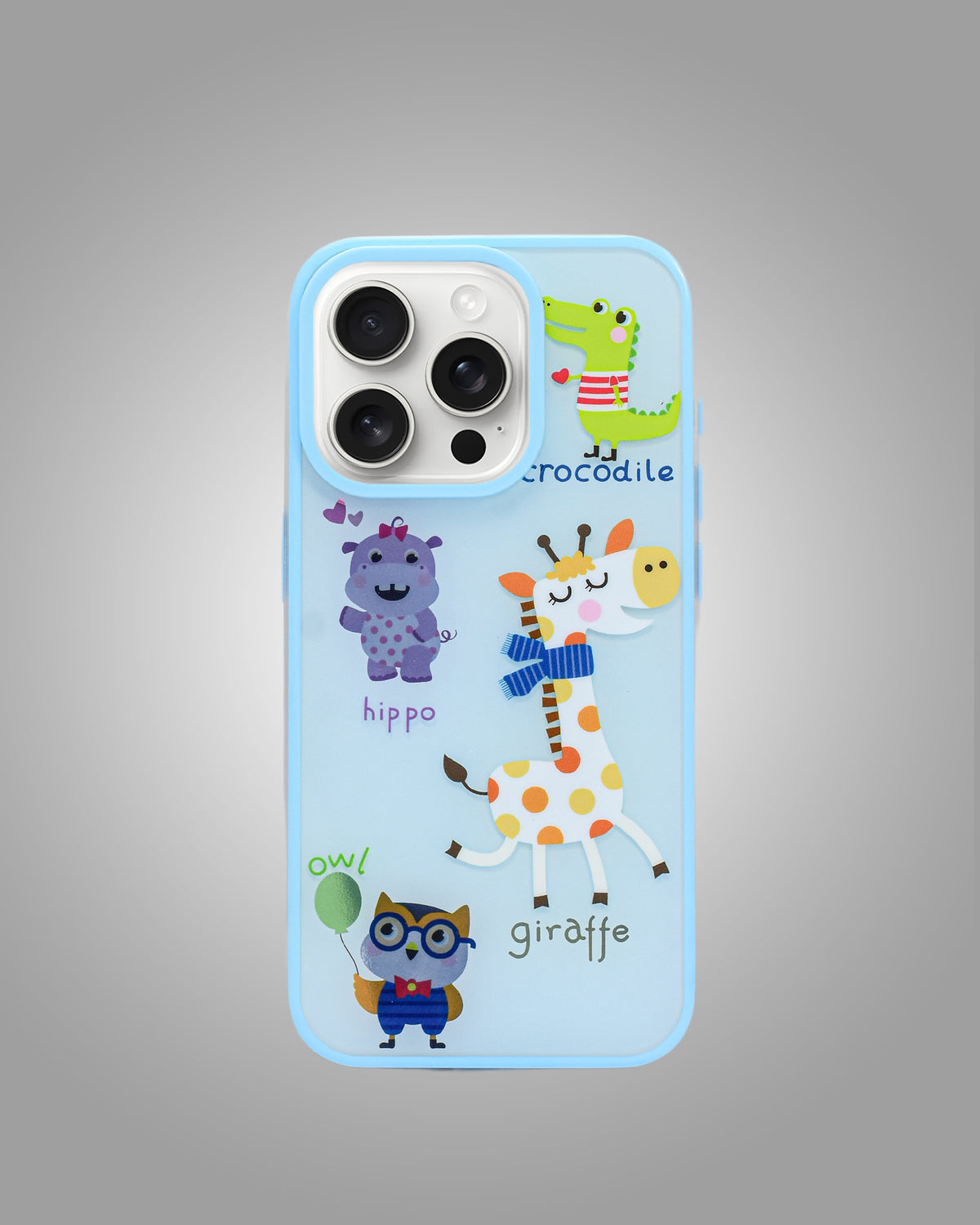 Stylish Cute Cartoon Cool Soft Animal Characters Cover For iPhone 15 Pro
