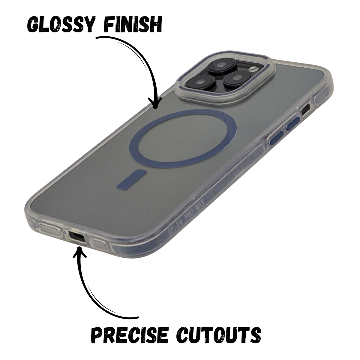 Transparent MagSafe with Colored Border Phone Case For iPhone 14 Pro