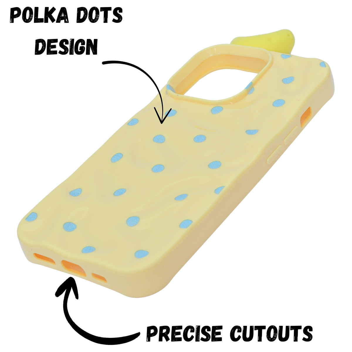 3D Cartoon Character with Polka Dots Soft Phone Case for iPhone 13 Pro