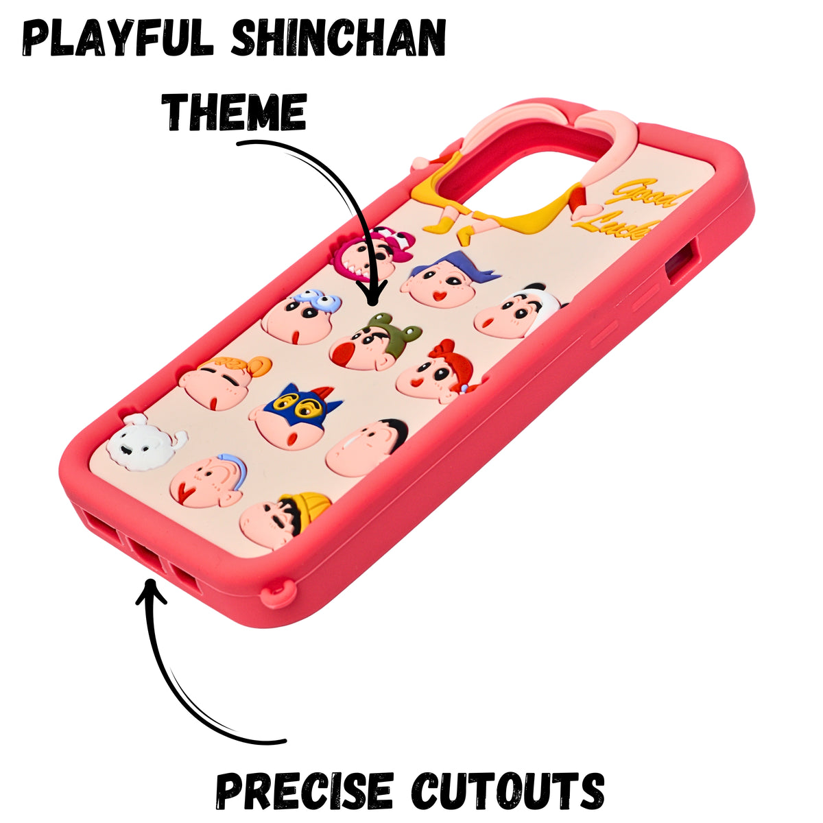 3D Cartoon Shinchan Character Design Phone Case For iPhone 14 Pro Max
