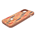 Bohemian Ethnic Print Cork Texture with Pearl Detail Phone Case for iPhone 14 Plus / 15 Plus