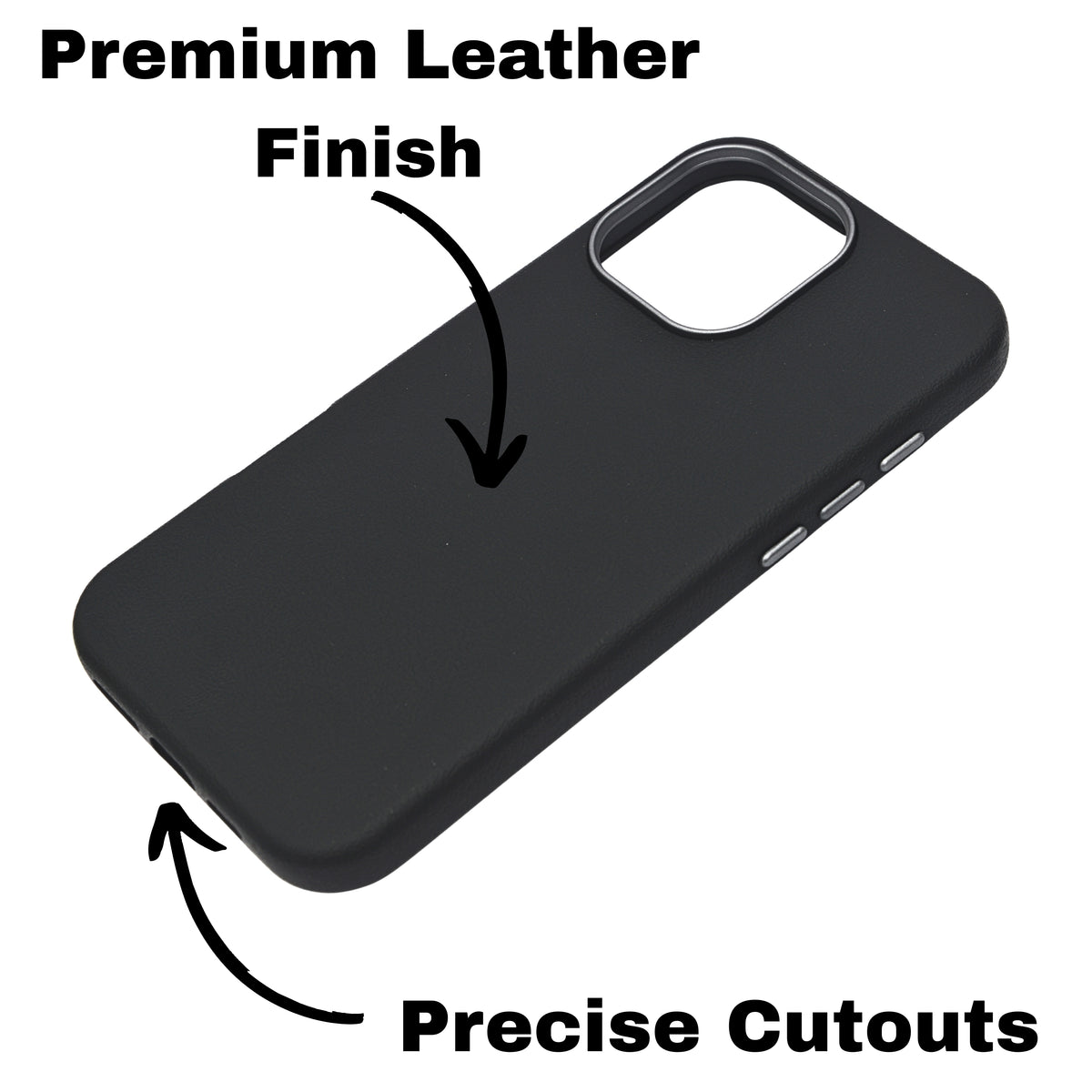 Premium PU Leather with Metal Camera Frame Phone Case for iPhone 16 Pro