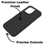 Premium PU Leather with Metal Camera Frame Phone Case for iPhone 16 Pro