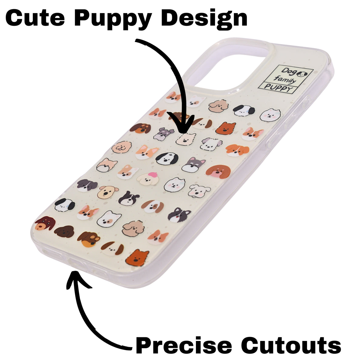 Dog Family Puppy Phone Case for iPhone 16 Pro Max