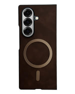 Luxury Leather MagSafe Case for Samsung Galaxy Z Fold 7 – Magnetic Wireless Charging Ready