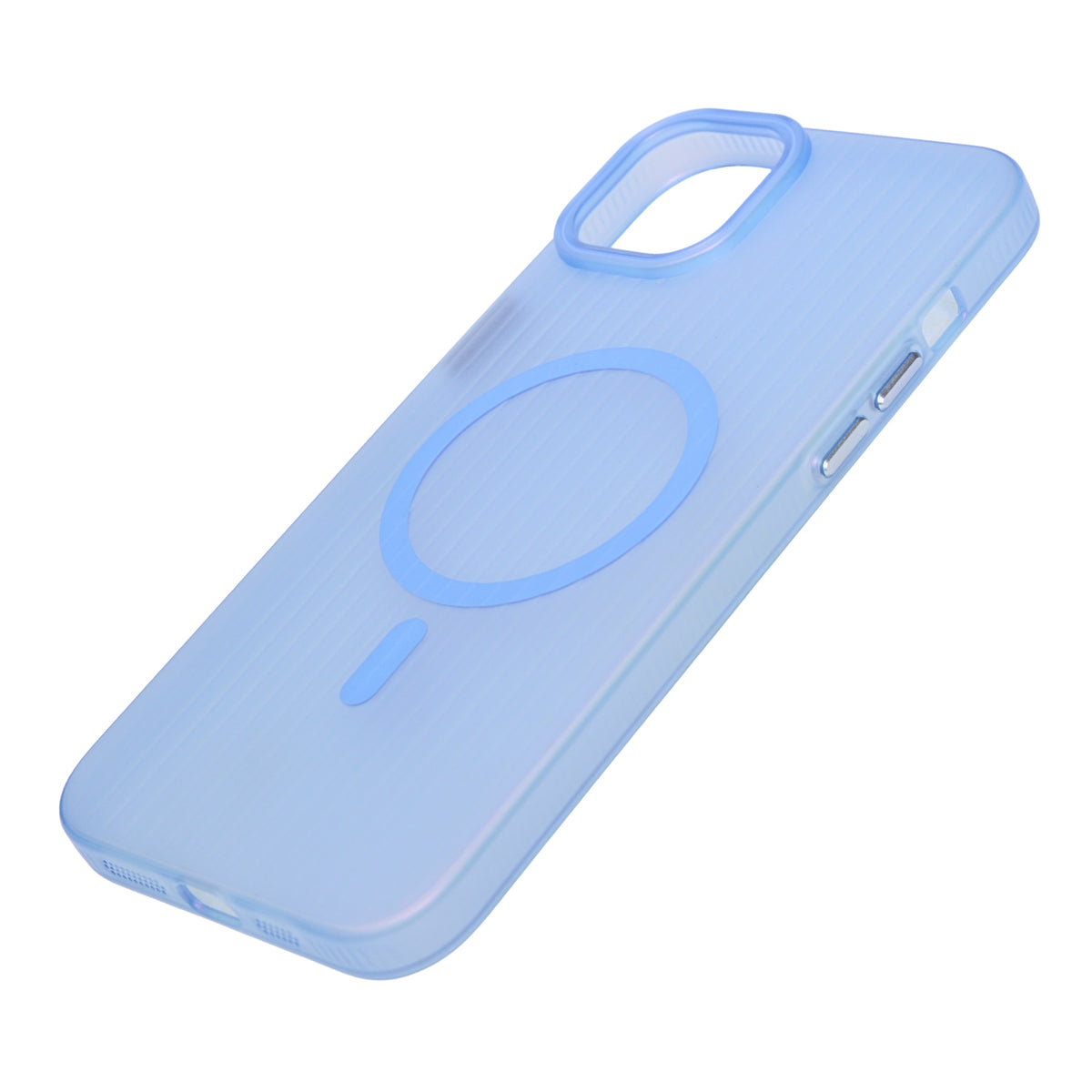 Tinted Transparent Corrugated Texture MagSafe Compatible Phone Case for iPhone 14Plus/ 15Plus