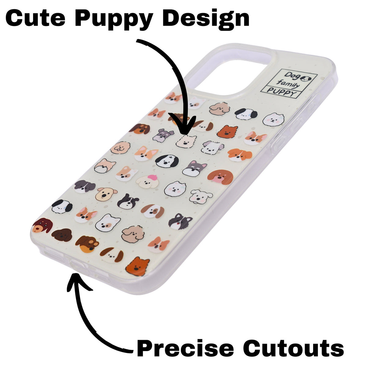 Dog Family Puppy Phone Case for iPhone 15 Pro Max