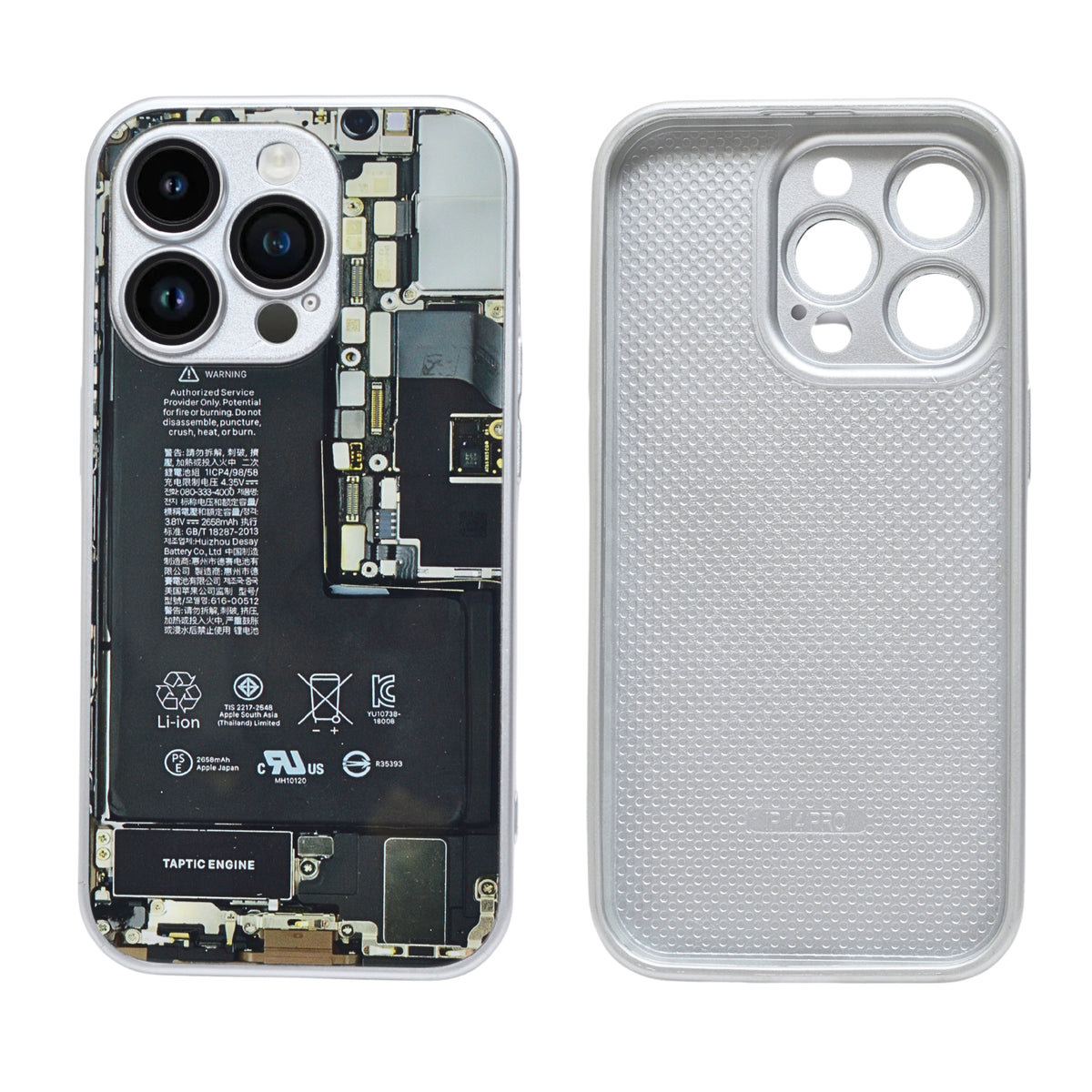 Mechanical Circuit Illustration Clear Phone Case for iPhone 14 Pro