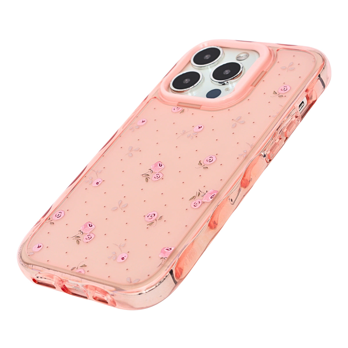 Cute Transparent Wavy Edge Phone Case for iPhone 14 Pro