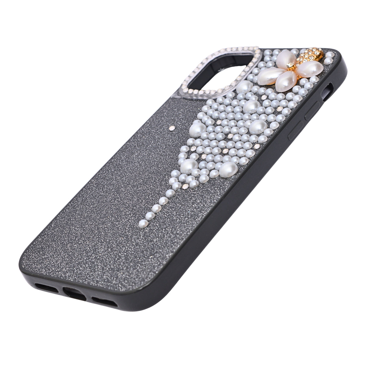 Luxury Glitter Finish with 3D Pearl Flower Design Phone Case for iPhone 11