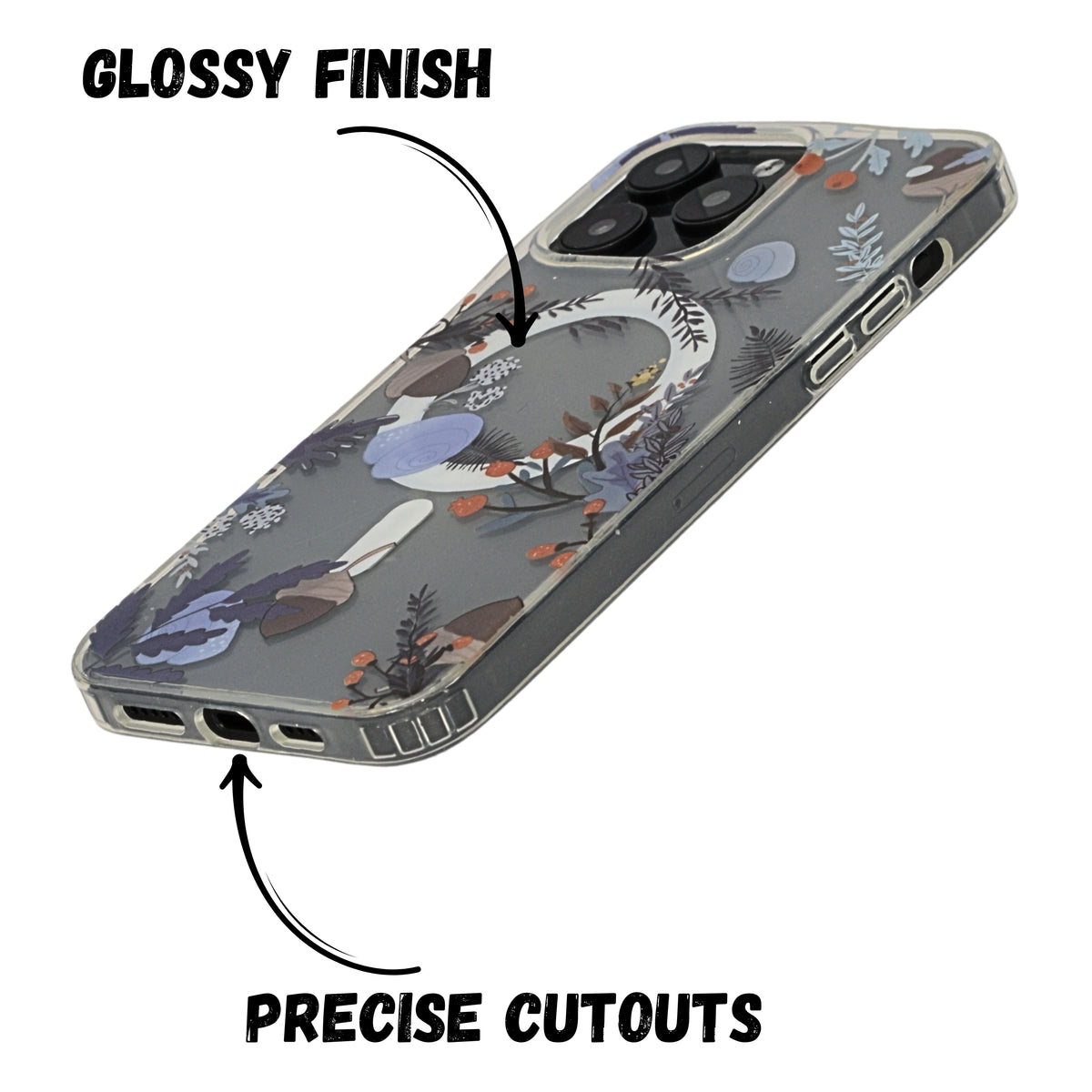 Floral Transparent MagSafe Shockproof Protection Phone Case For iPhone 14 Pro Max