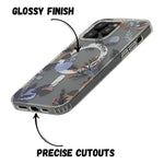 Floral Transparent MagSafe Shockproof Protection Phone Case For iPhone 14 Pro Max