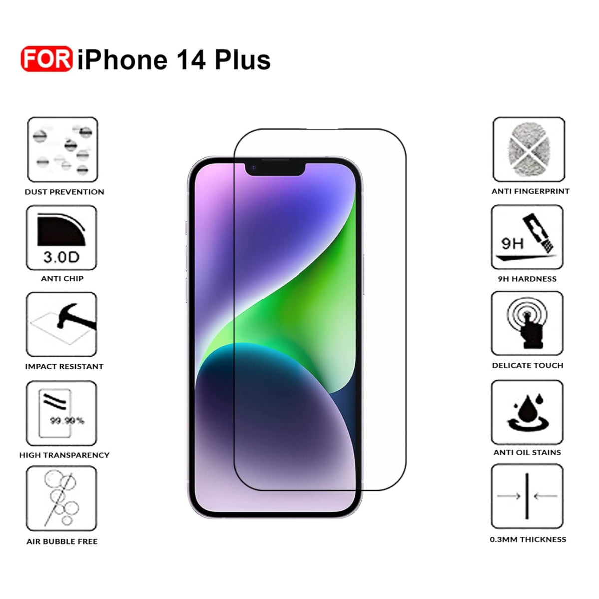 Ultra-Clear Tempered Glass Screen Protector for iPhone 14 Plus