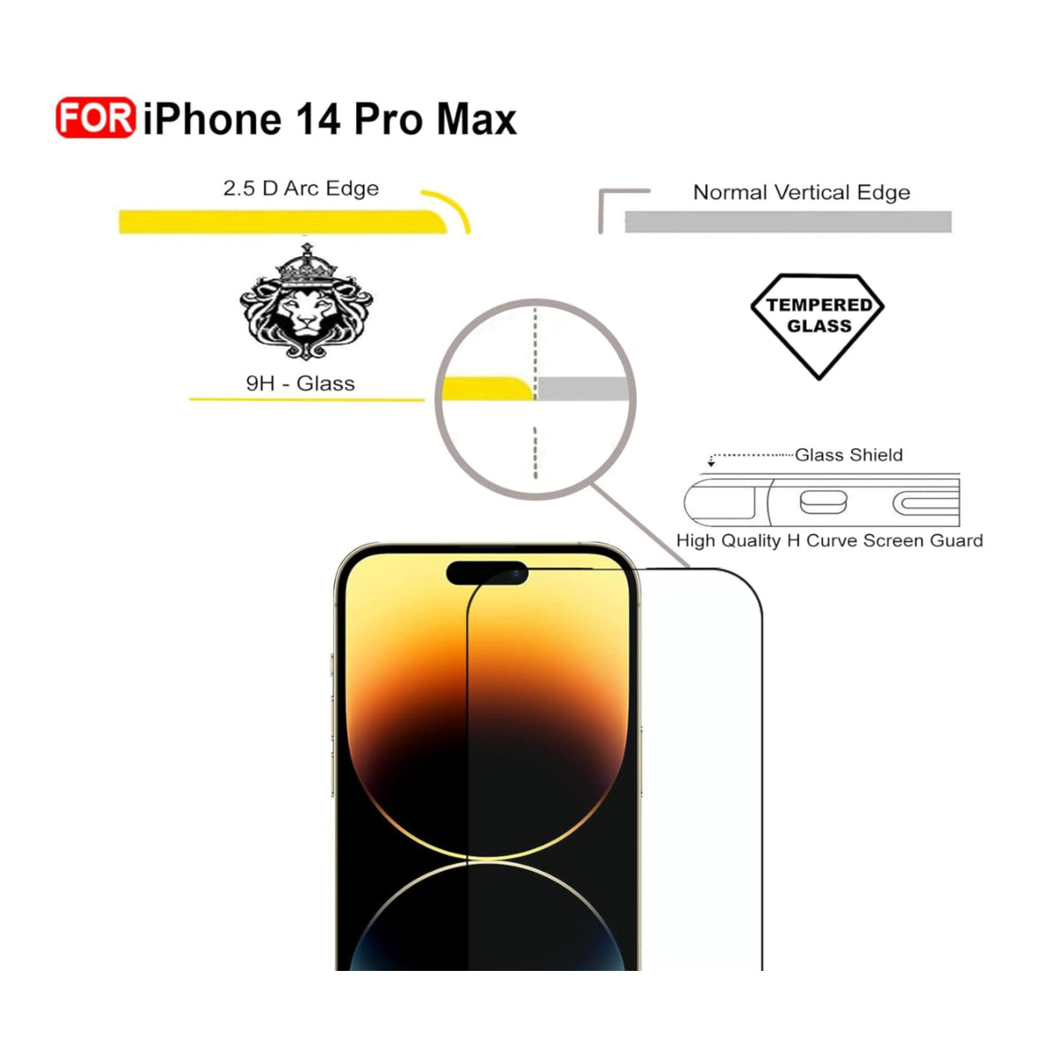 Ultra-Clear Tempered Glass Screen Protector for iPhone 14 Pro Max