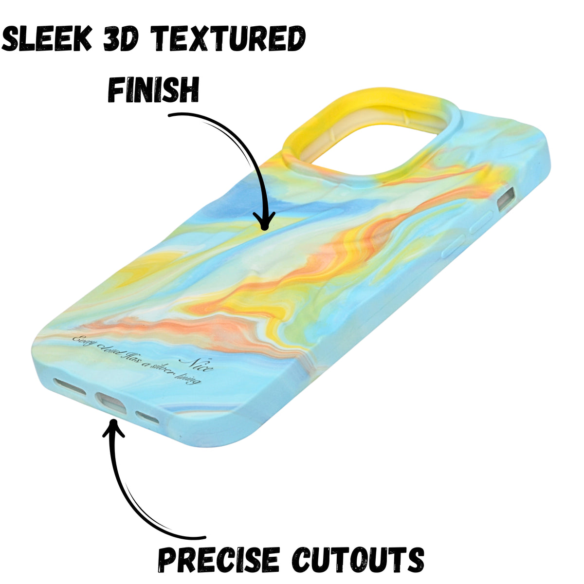 Abstract Pastel Marble Print Soft Silicone Phone Case For iPhone 16 Pro