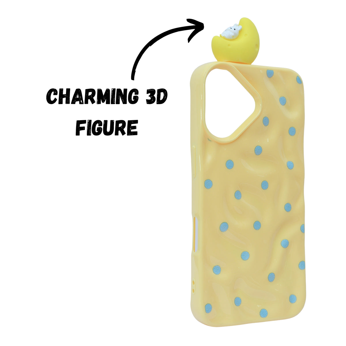 3D Cartoon Character with Polka Dots Soft Phone Case for iPhone 16 Plus