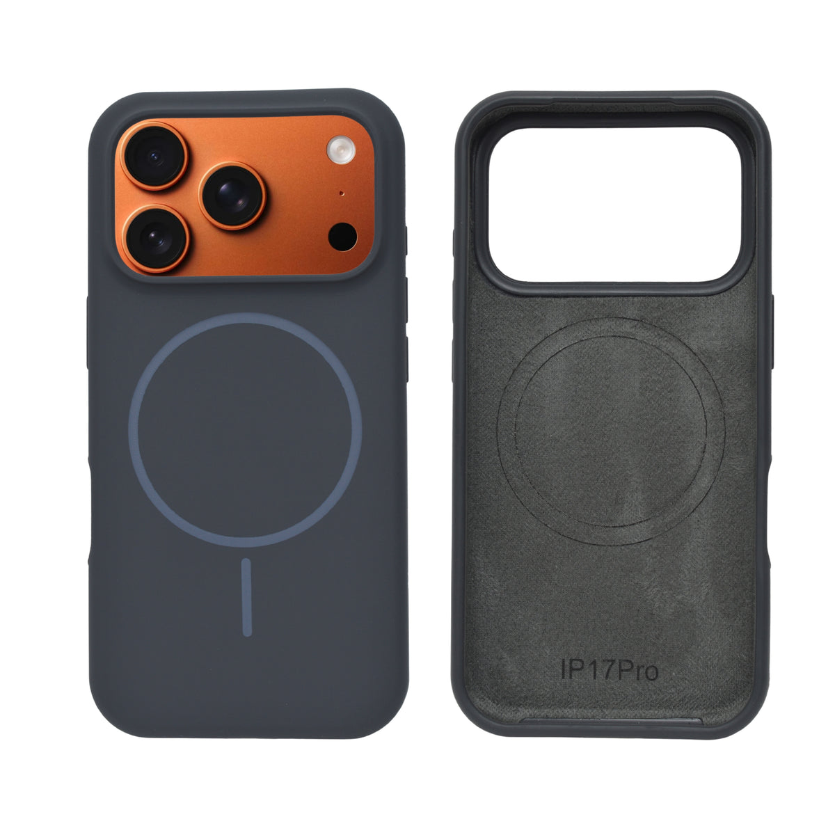 Soft Silicone with MagSafe Ring Phone Case for iPhone 17 Pro