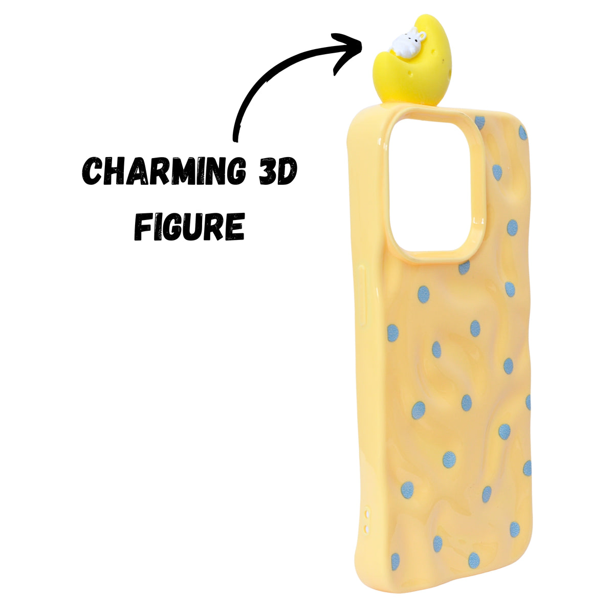 3D Cartoon Character with Polka Dots Soft Phone Case for iPhone 15 Pro Max