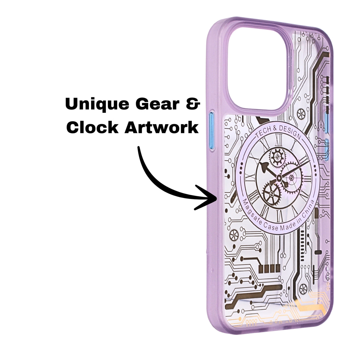 Tech Steampunk Gear Clock Design MagSafe Phone Case For iPhone 13 Pro