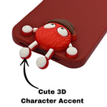 Hello Teddy Cap 3D Cartoon Phone Case For iPhone 16 Pro Max