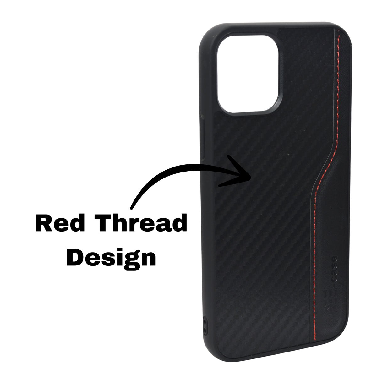 Deecase Leather Grip with Red Stitch Detailing Phone Case For iPhone 12 / 12 Pro