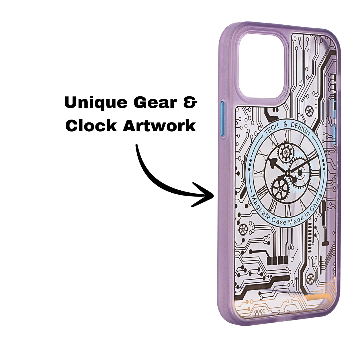Tech Steampunk Gear Clock Design MagSafe Phone Case For iPhone 12/ 12Pro