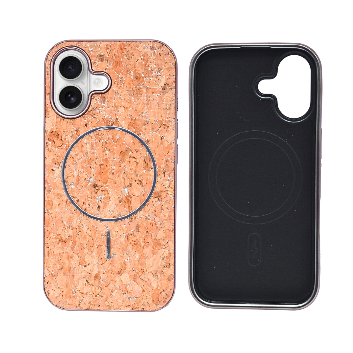 Cork Texture Printed MagSafe Compatible Phone Case for iPhone 17