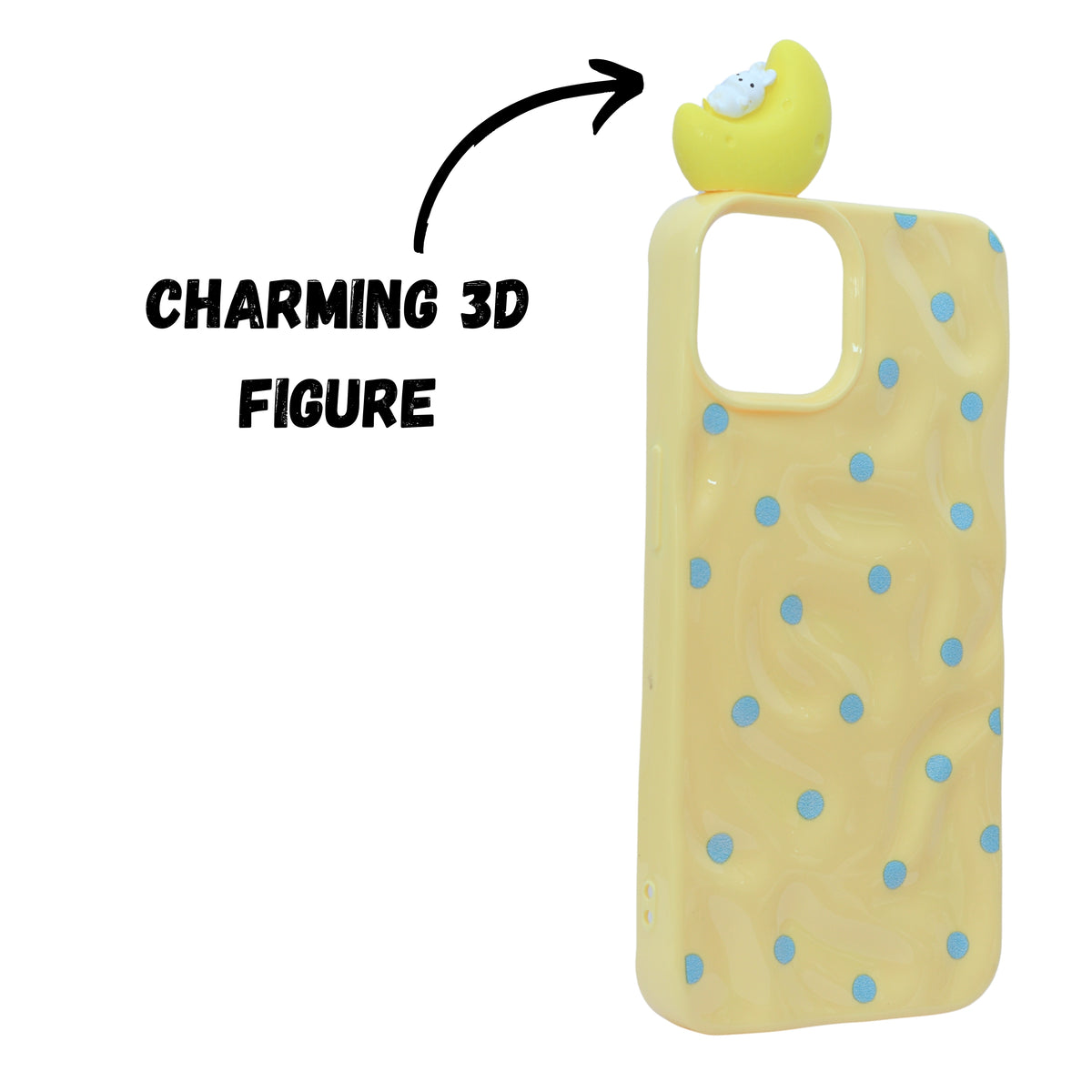 3D Cartoon Character with Polka Dots Soft Phone Case for iPhone 13/ 14