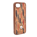 Bohemian Ethnic Print Cork Texture with Pearl Detail Phone Case for iPhone 16e