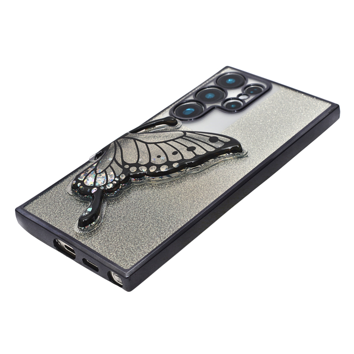 Stylish Luxury Eye Catching Butterfly Glitter Case for Samsung Galaxy S24 Ultra
