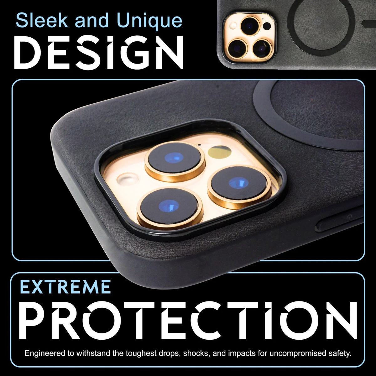 Premium Leather MagSafe Compatibility Shockproof Durable Case for Your iPhone