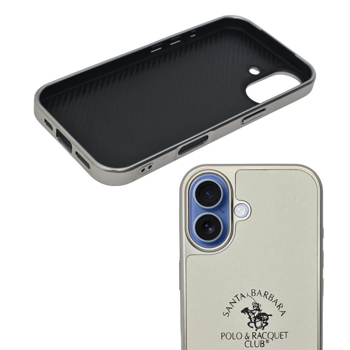 Santa Barbara Polo Club Dual Tone Leather Finish Phone Case for iPhone 17