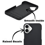 Silicone Soft Matte Finish Phone Case with Kickstand For iPhone 16 Plus