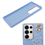 Luxury Glitter Finish with 3D Pearl Flower Design Phone Case for Samsung S24 Ultra