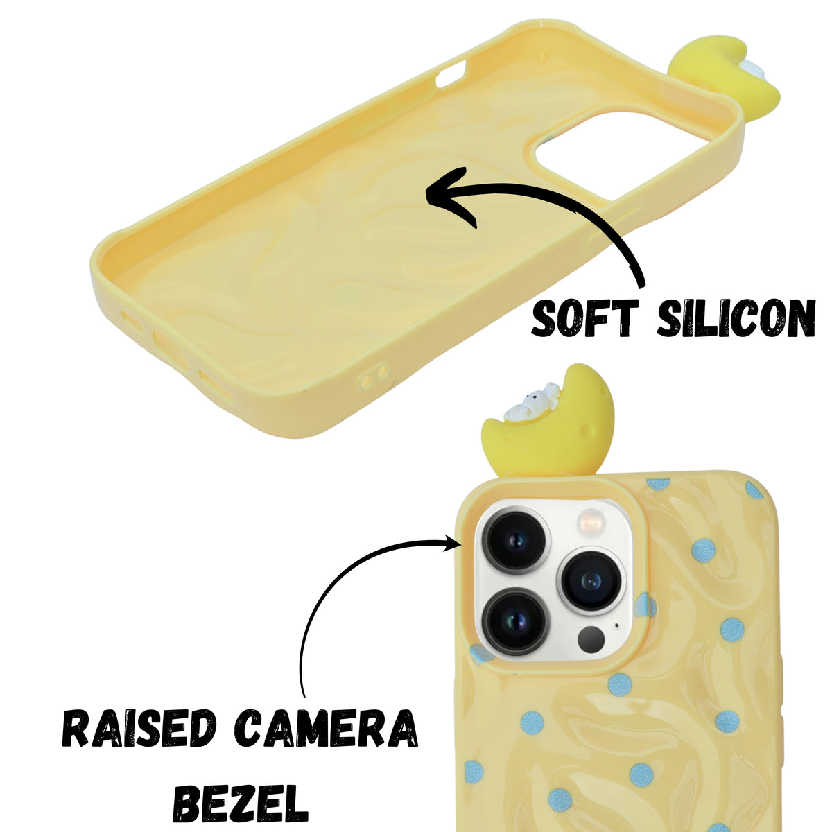 3D Cartoon Character with Polka Dots Soft Phone Case for iPhone 13 Pro