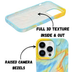 Abstract Pastel Marble Print Soft Silicone Phone Case For iPhone 16 Pro