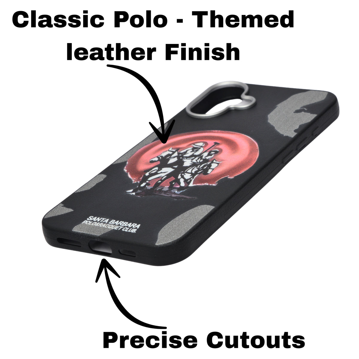 Santa Barbara Polo & Racquet Club Leather Phone Case For iPhone 16 Plus