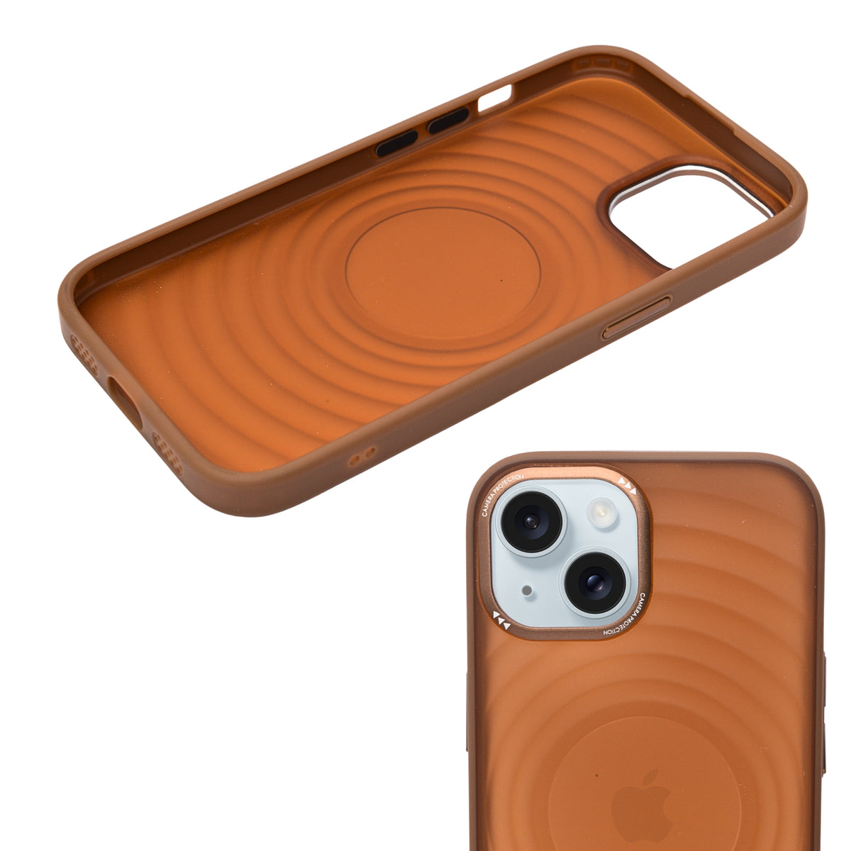 Stylish Durability Acrylic Corrugated Lines Skin Feel Case For iPhone 15