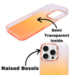 Transparent Gradual Change Glitter Color Arts & Crac Glitter Case for iPhone 16 Pro