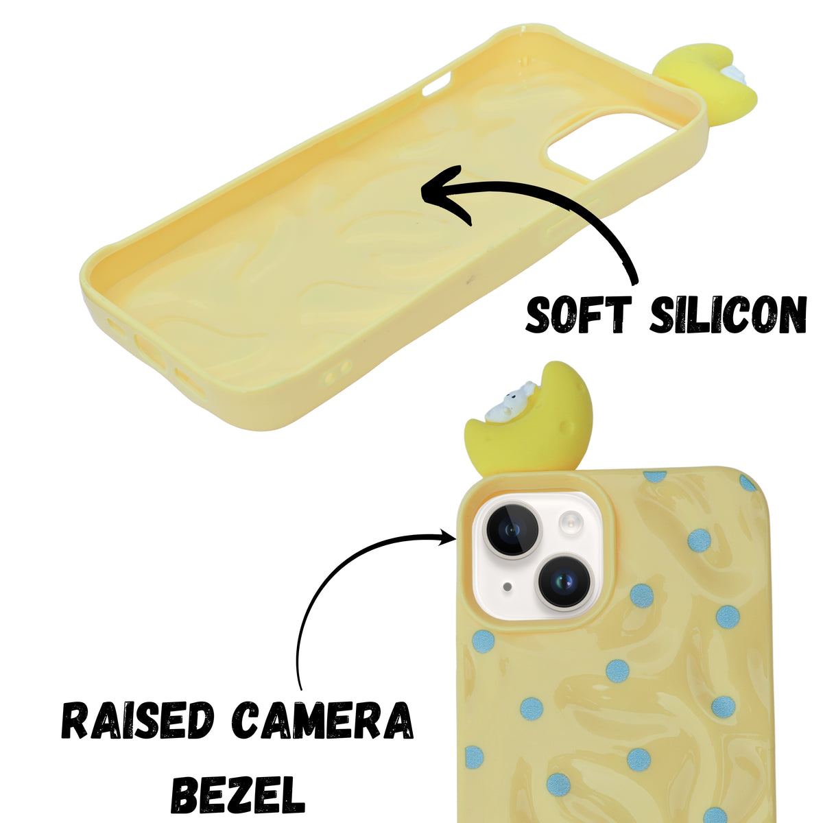 3D Cartoon Character with Polka Dots Soft Phone Case for iPhone 13/ 14