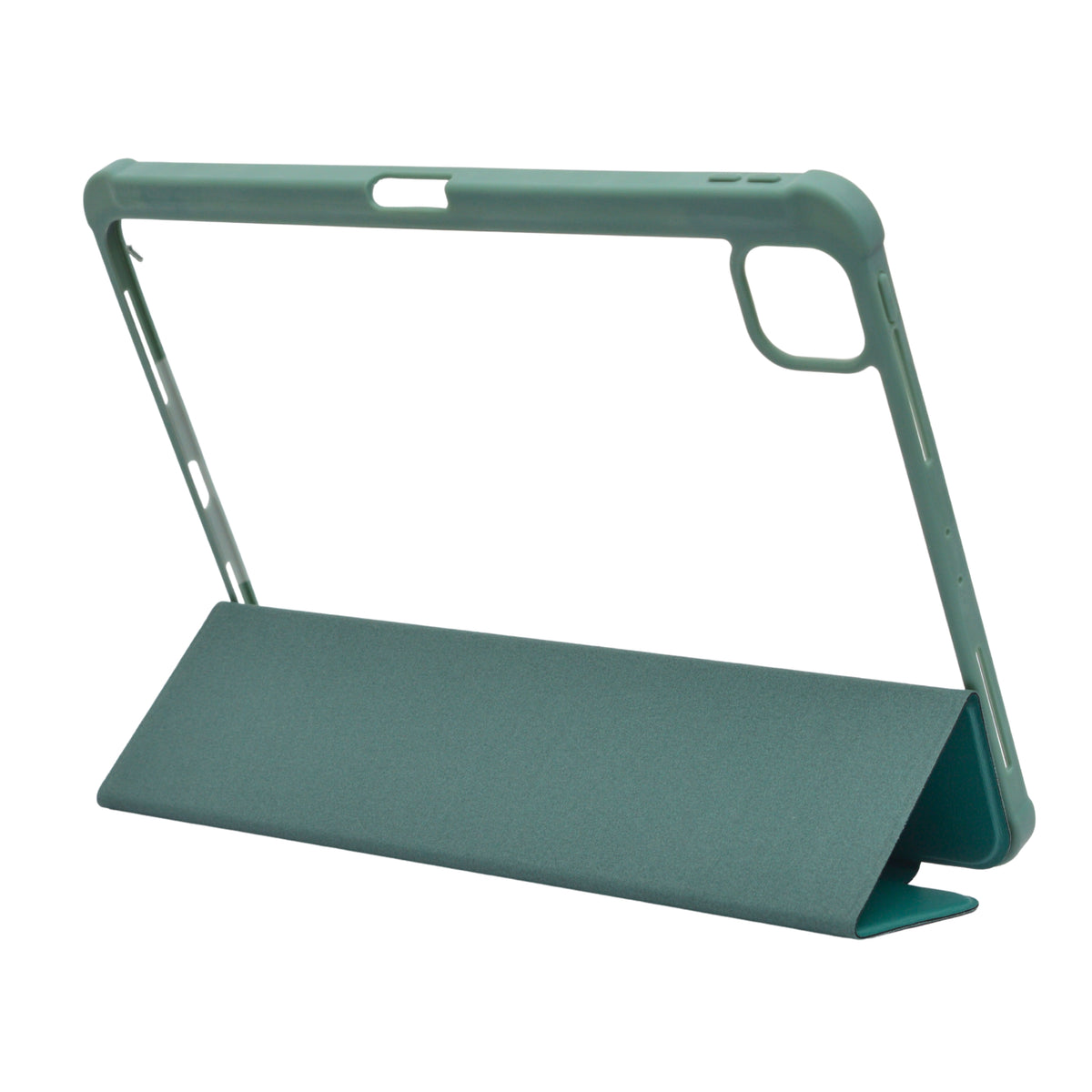 Transparent Trifold Smart Folio Case with Pencil Slot for iPad Pro 11 Inch