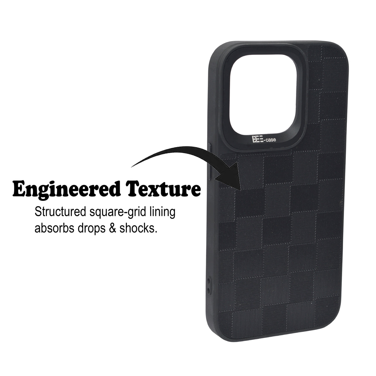 Checkered Texture Grip Case For iPhone 15 Pro