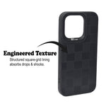 Checkered Texture Grip Case For iPhone 15 Pro