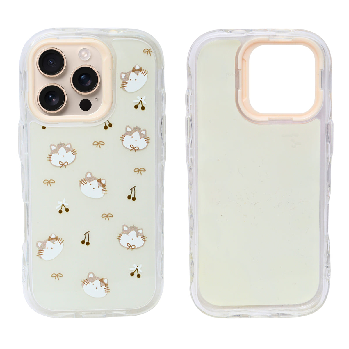 Cute Transparent Wavy Edge Phone Case for iPhone 16 Pro