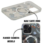 Floral Transparent MagSafe Shockproof Protection Phone Case For iPhone 14 Pro Max