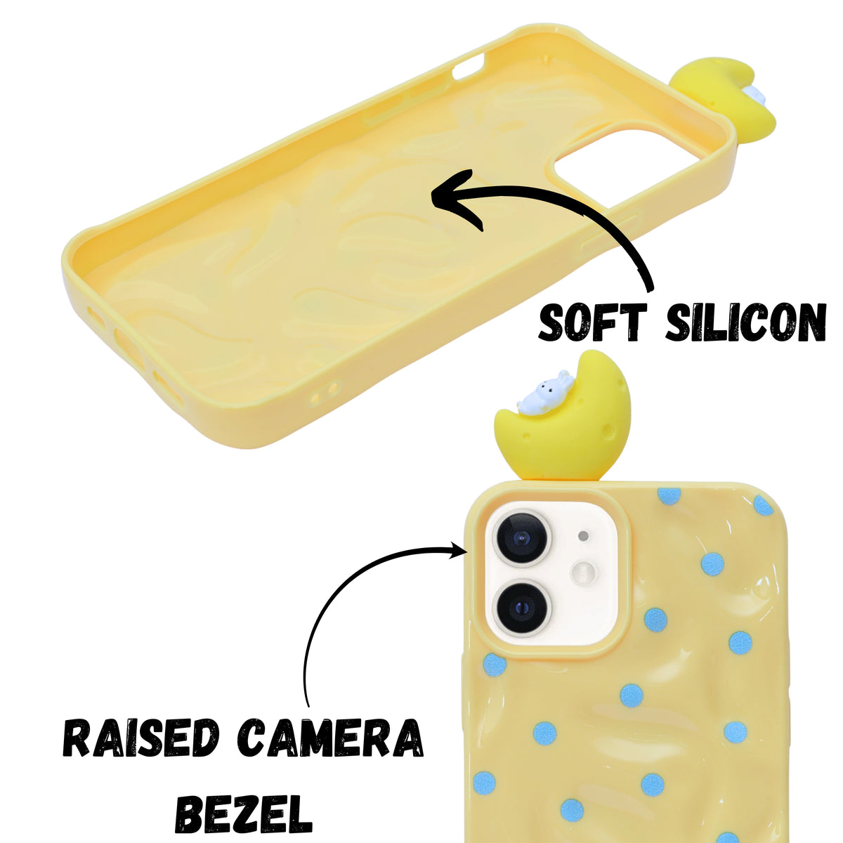3D Cartoon Character with Polka Dots Soft Phone Case for iPhone 12/ 12 Pro